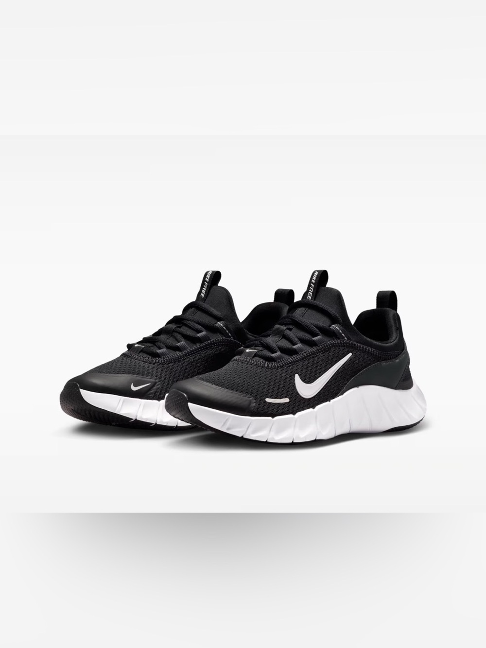 Nike Big Kids Nike Free Ride Black/White Running Shoes 4.5 Youth NWT & Box